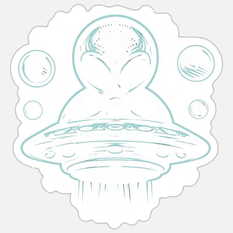 Alien - Sticker taille S (10 x 10 cm) - blanc mat