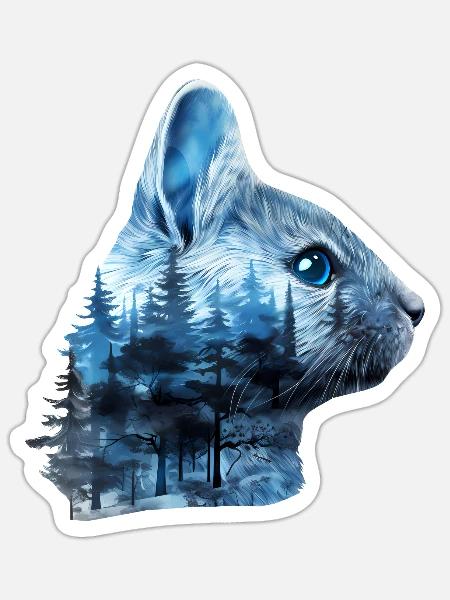 Chinchilla - Sticker Größe S (10 x 10 cm) - Mattweiß