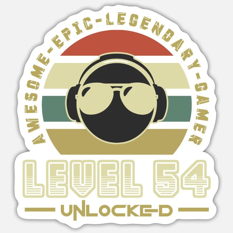 Level 54 - Sticker taille S (10 x 10 cm) - blanc mat