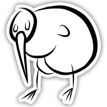 Kiwi - Sticker Größe S (10 x 10 cm) - Mattweiß - Vorne
