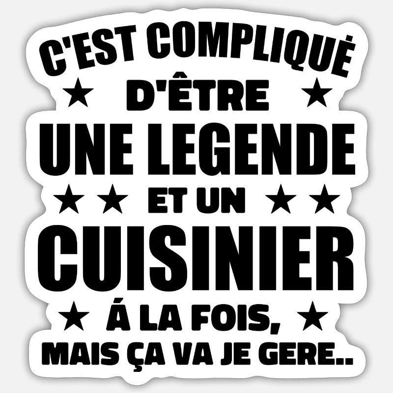 Legend & Cook Cook Geschenkidee - Sticker Größe S (10 x 10 cm) - Mattweiß