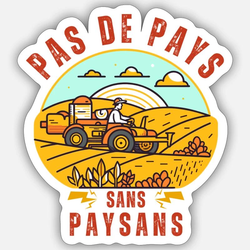 Pas de pays sans paysans - Sticker taille S (10 x 10 cm) - blanc mat