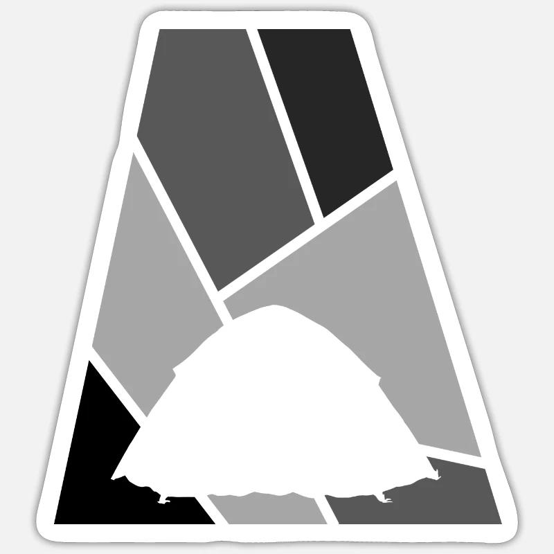 Camping Camper Camping - Sticker taille S (10 x 10 cm) - blanc mat