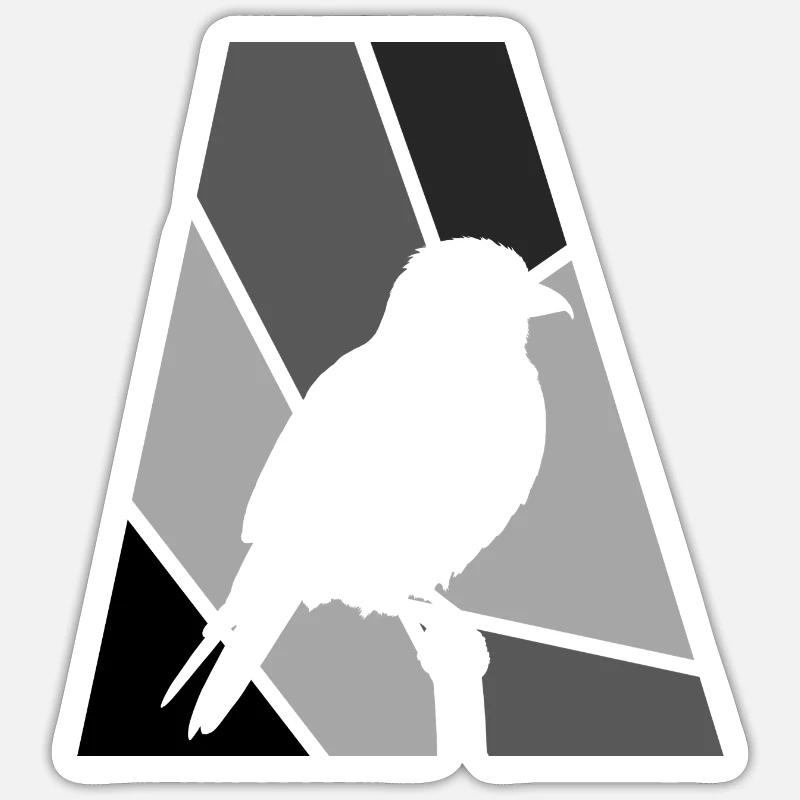 Perruche Peep Perruche - Sticker taille S (10 x 10 cm) - blanc mat