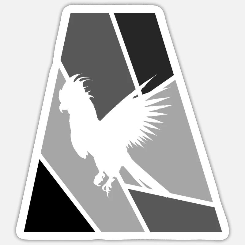 Cacatoès Oiseau Cacatoès - Sticker taille S (10 x 10 cm) - blanc mat