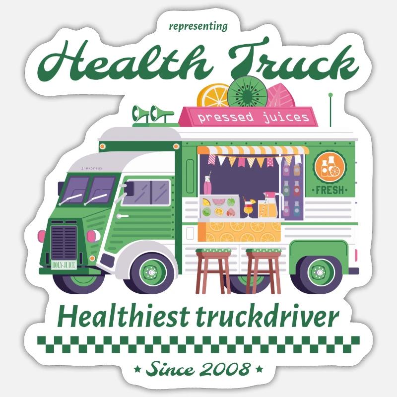 Gesunder Busfahrer - Sticker Größe S (10 x 10 cm) - Mattweiß
