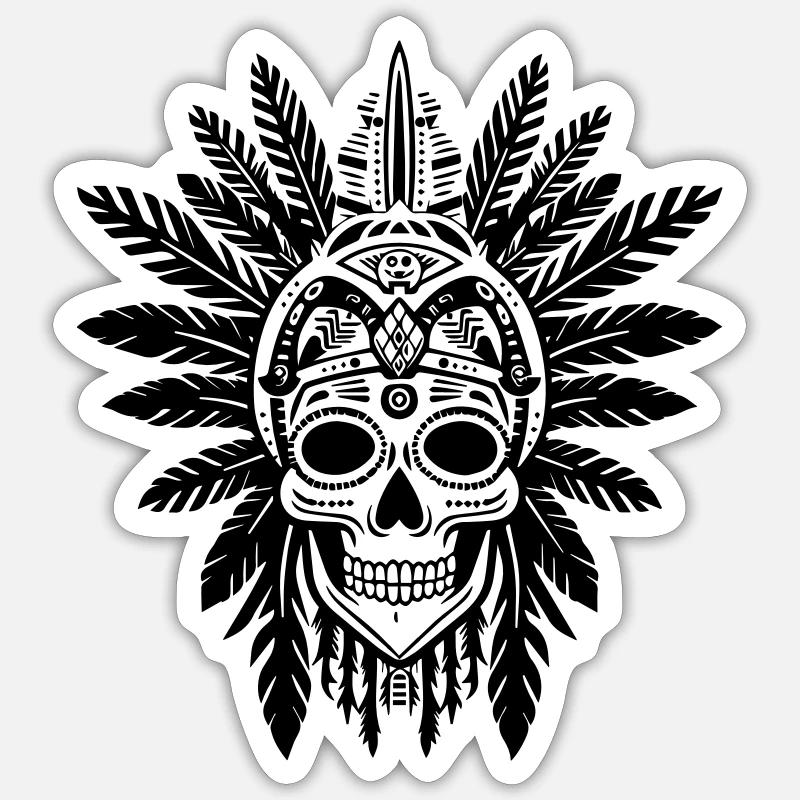 Neo Squelette Tatouage - Sticker taille S (10 x 10 cm) - blanc mat