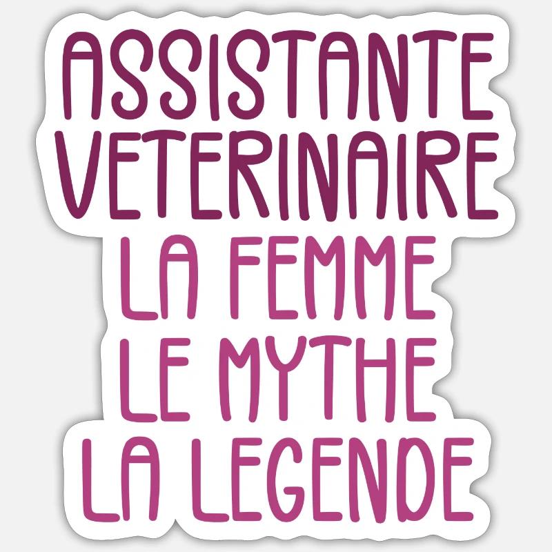 Assistante Veterinaire - Sticker taille S (10 x 10 cm) - blanc mat