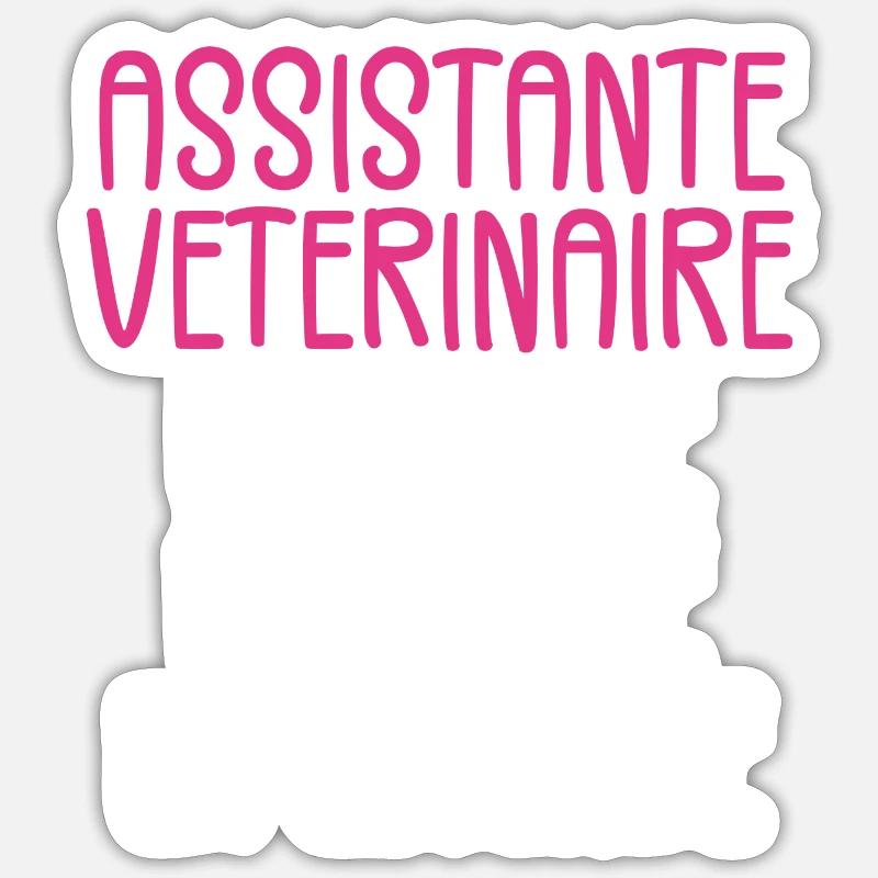 Assistante Veterinaire - Sticker taille S (10 x 10 cm) - blanc mat