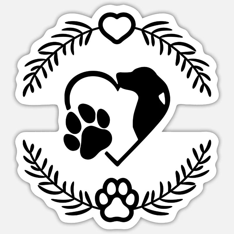 lovedogs - Sticker Größe S (10 x 10 cm) - Mattweiß