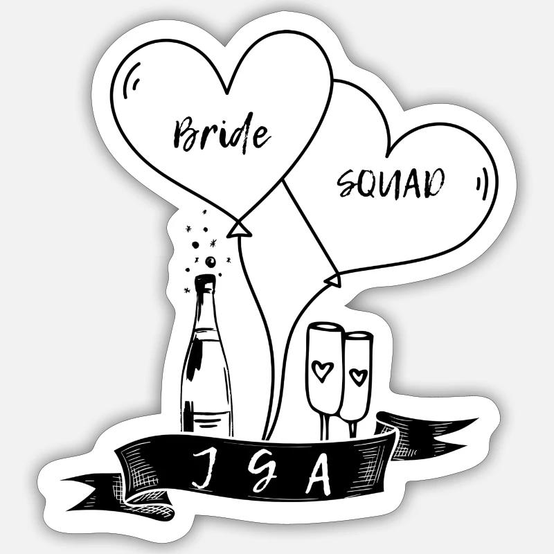 Bride Squad - Sticker Größe S (10 x 10 cm) - Mattweiß