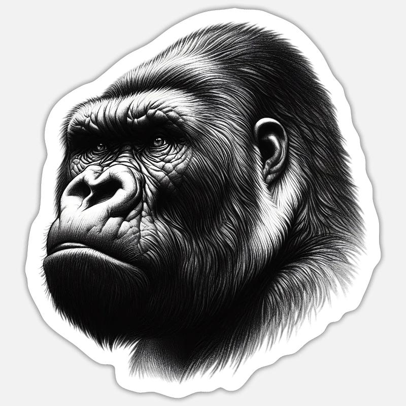 Gorille Sticker taille S (10 x 10 cm)
