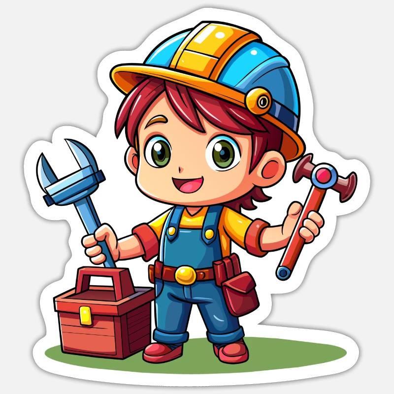 Kleiner Handwerker Sticker Größe S (10 x 10 cm)