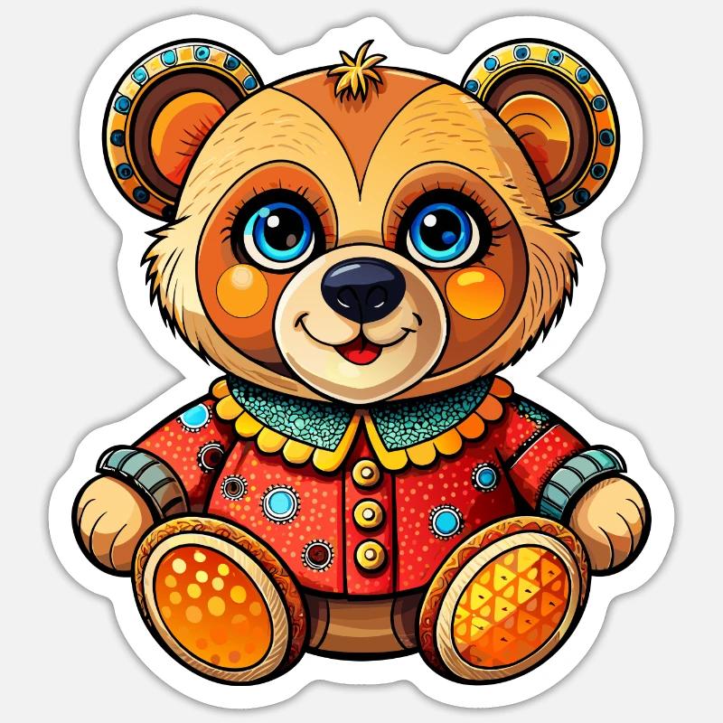 Teddy mit Pullover Sticker Größe S (10 x 10 cm)