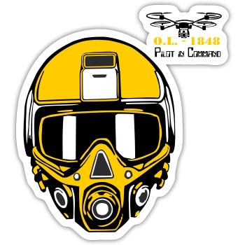 Drohnenpilot 3 - Sticker Größe S (10 x 10 cm) - Mattweiß - Vorne