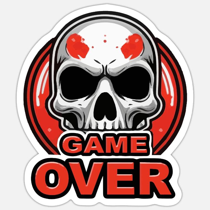 Jeu du Crâne : Terminé par Red Crest Sticker taille S (10 x 10 cm)