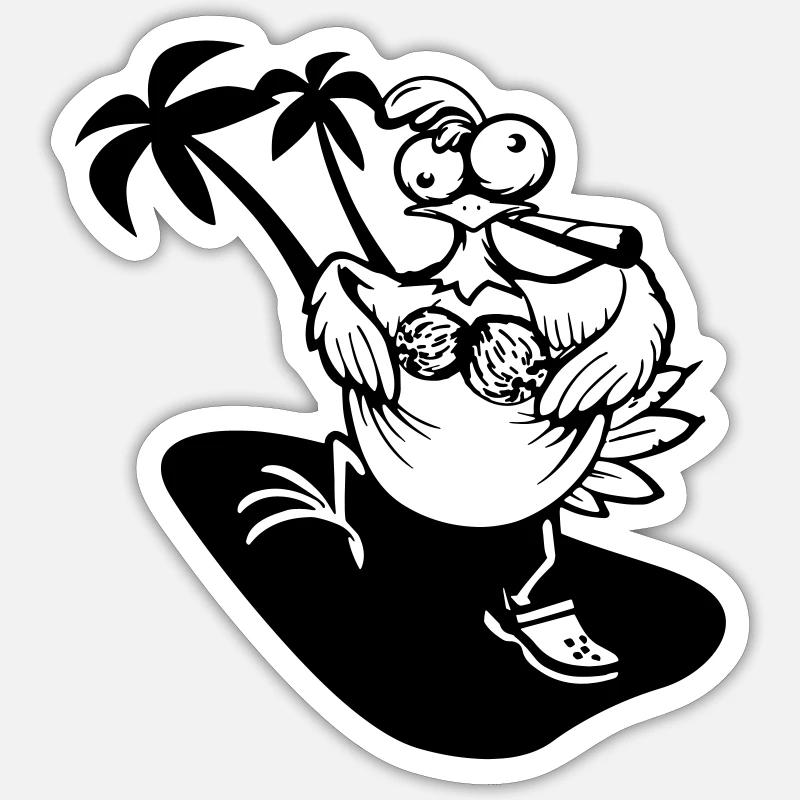 OUTER BANKS POGUELANDIA - Sticker Größe S (10 x 10 cm) - Mattweiß