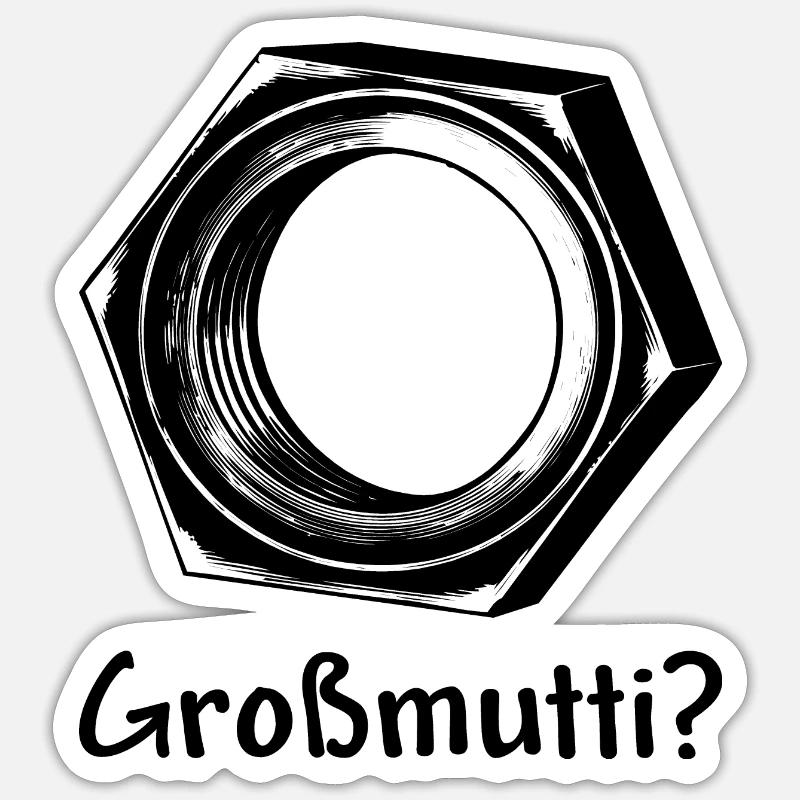 Großmutti Oma Mutter Schraubmutter Muttertag Pezi Sticker Größe S (10 x 10 cm)