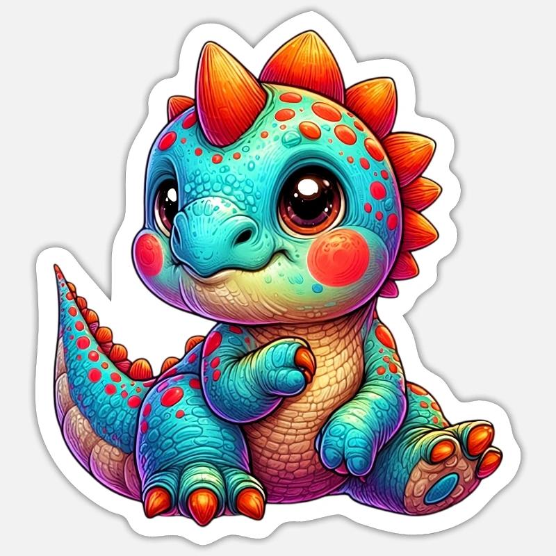 Dinosaurier - Sticker Größe S (10 x 10 cm) - Mattweiß