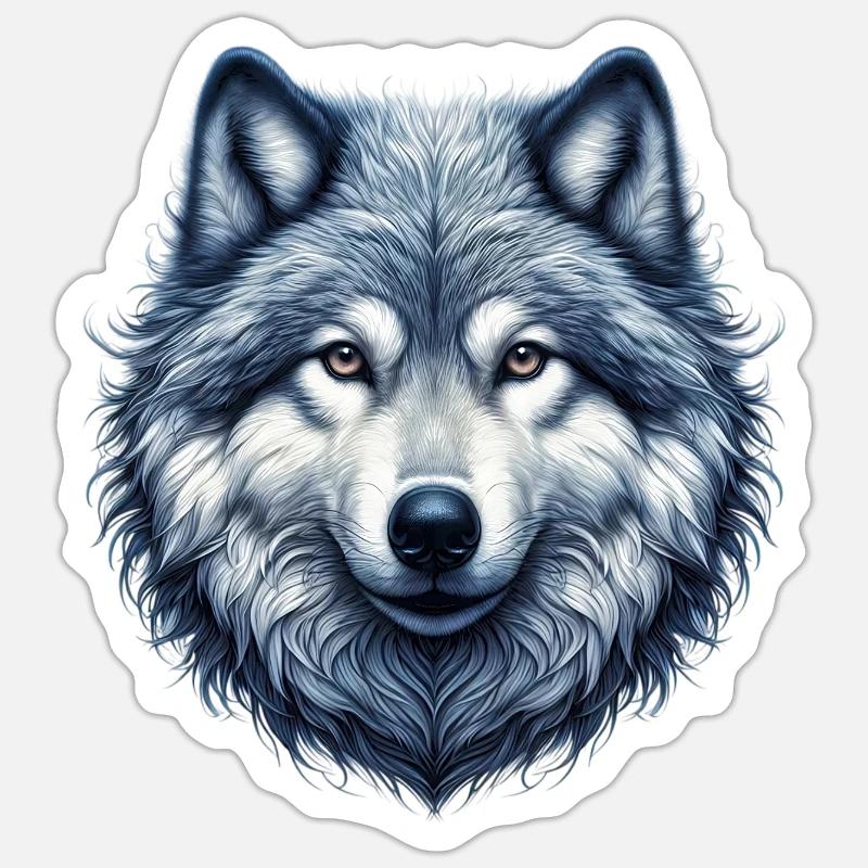 Wolf - Sticker size S (10 x 10 cm) - white matte