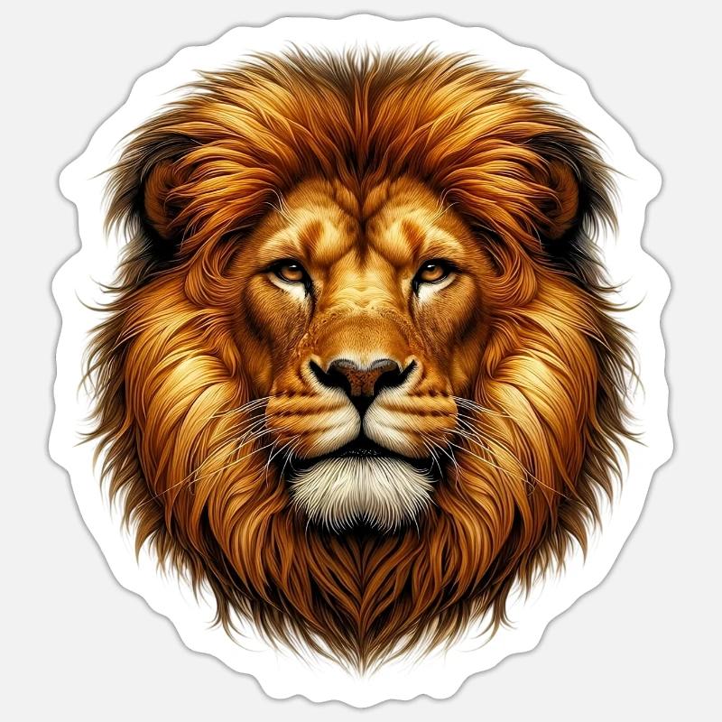Lion - Sticker taille S (10 x 10 cm) - blanc mat