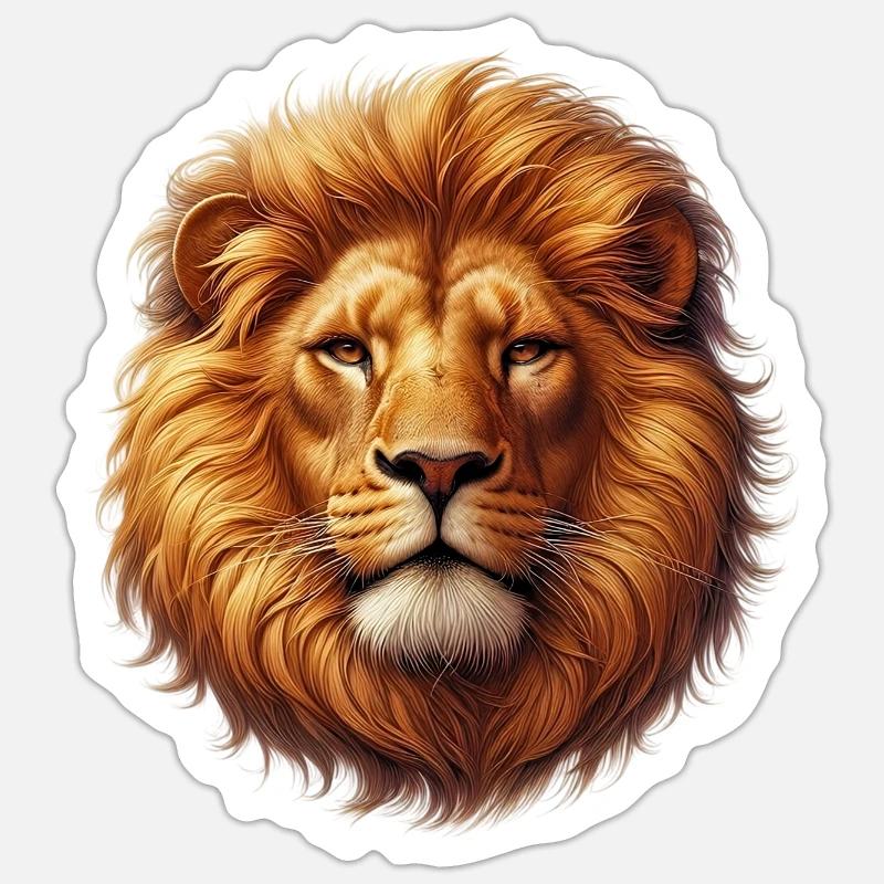 Lion - Sticker taille S (10 x 10 cm) - blanc mat