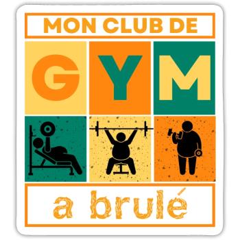 Club de Gym cadeau sport - Sticker taille S (10 x 10 cm) - blanc mat - Devant