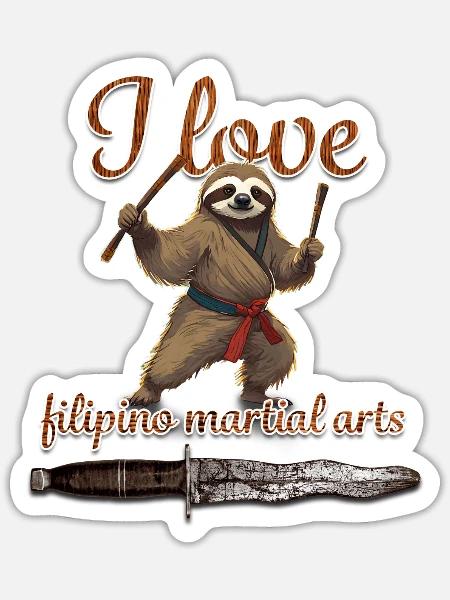i love filipino martial arts - Sticker Größe S (10 x 10 cm) - Mattweiß