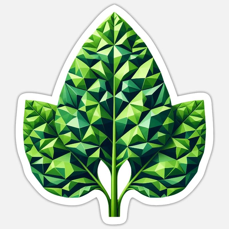 Geometric Spinach Splendor Green Leaf Sticker size S (10 x 10 cm)
