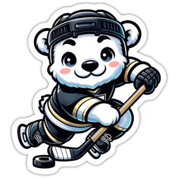 Polar Bear Hockey Club Joueur de hockey Polar Bear - Sticker taille S (10 x 10 cm) - blanc mat - Devant