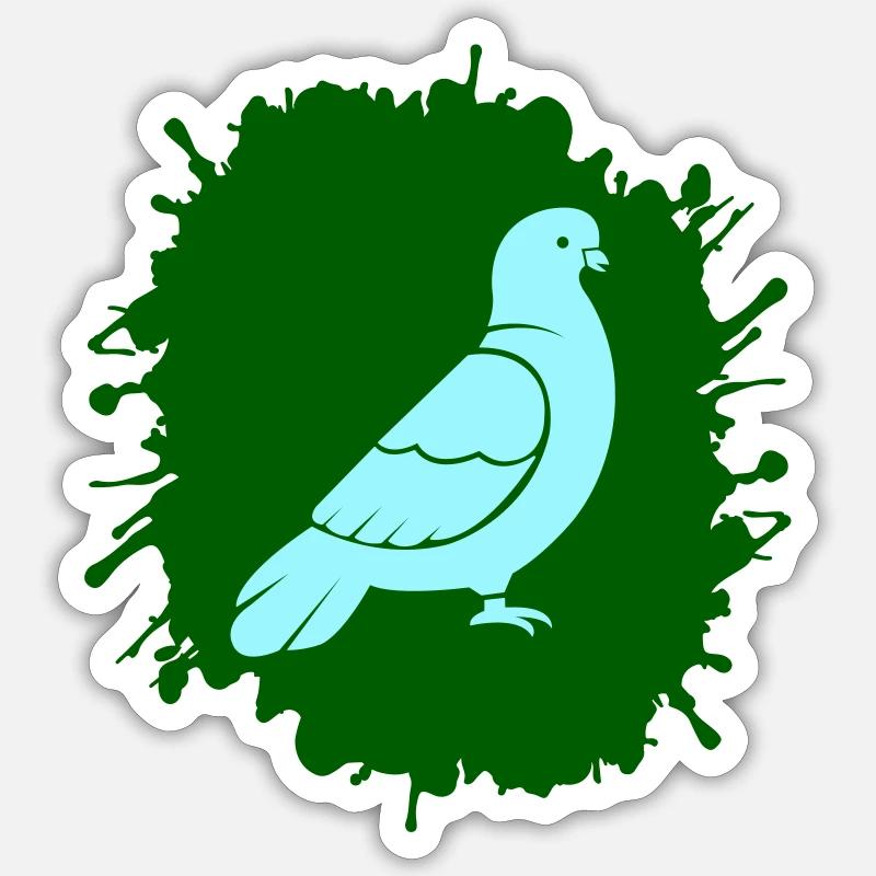 Colombe éclaboussée - Sticker taille S (10 x 10 cm) - blanc mat