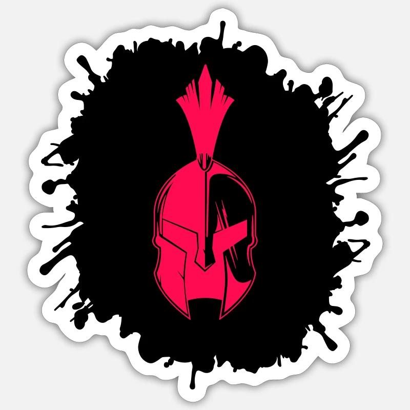 Splatter Sparta - Sticker size S (10 x 10 cm) - white matte