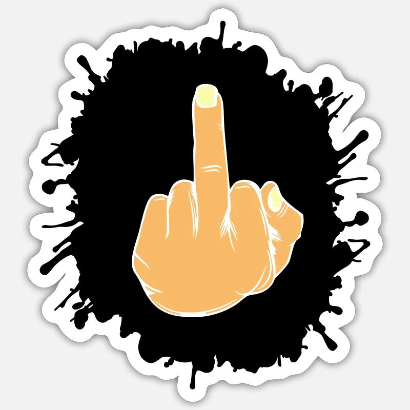 Splatter middle finger Sticker size S (10 x 10 cm)