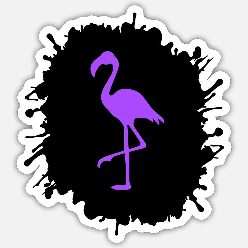 Flamingo Splatter - Sticker size S (10 x 10 cm) - white matte
