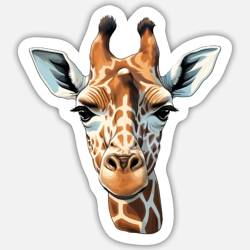 Giraffe Head - Sticker size S (10 x 10 cm) - white matte