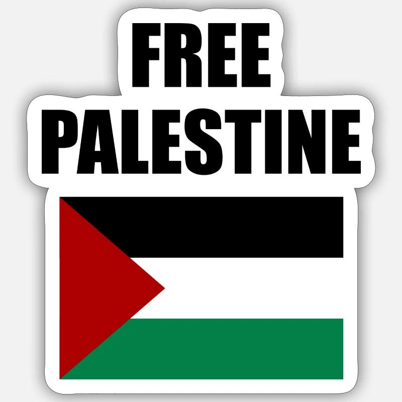 Palestine libre - Sticker taille S (10 x 10 cm) - blanc mat