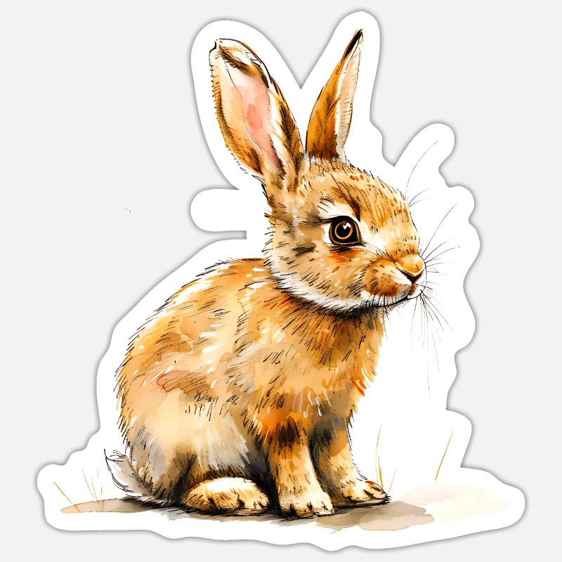 Feldhase oder Kaninchen? Sticker Größe S (10 x 10 cm)