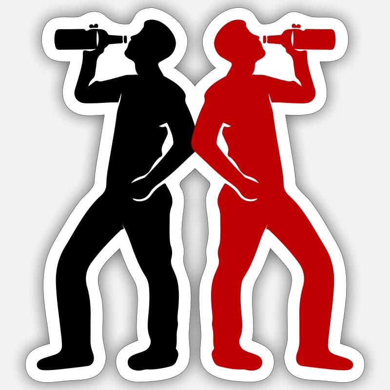 Drinker Beer Silhouette - Sticker size S (10 x 10 cm) - white matte