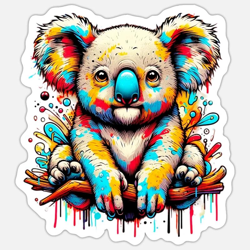 Koala - Sticker taille S (10 x 10 cm) - blanc mat