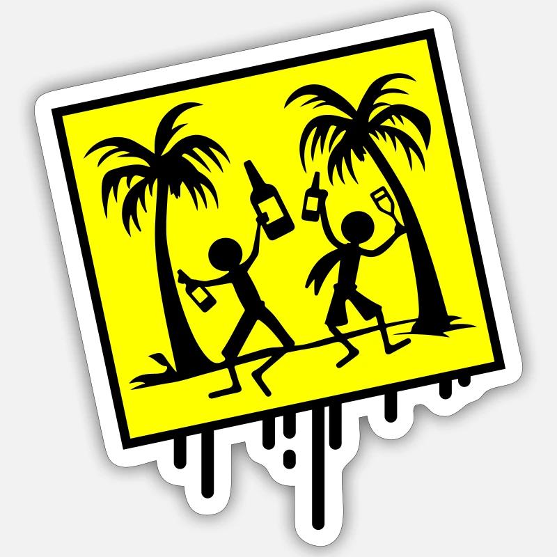 Vacances à la plage Sticker taille S (10 x 10 cm)