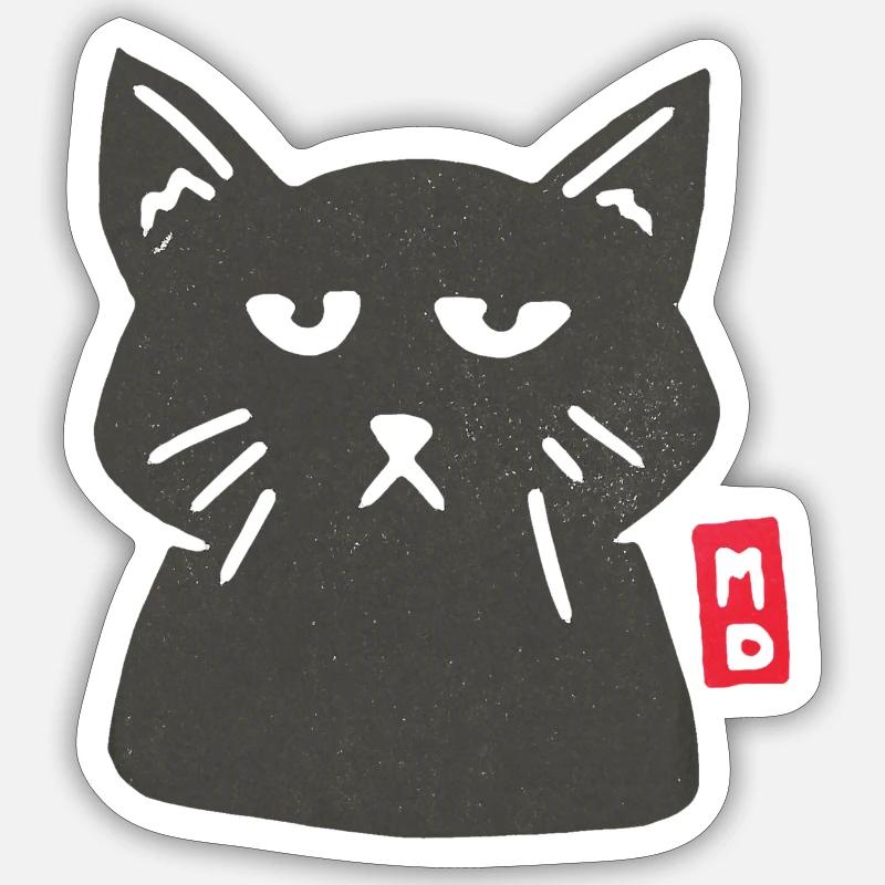 Chat Blasé Sticker taille S (10 x 10 cm)