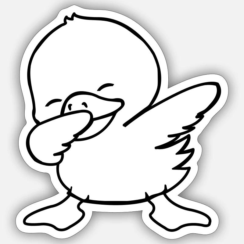duck dabbing - Sticker Größe S (10 x 10 cm) - Mattweiß