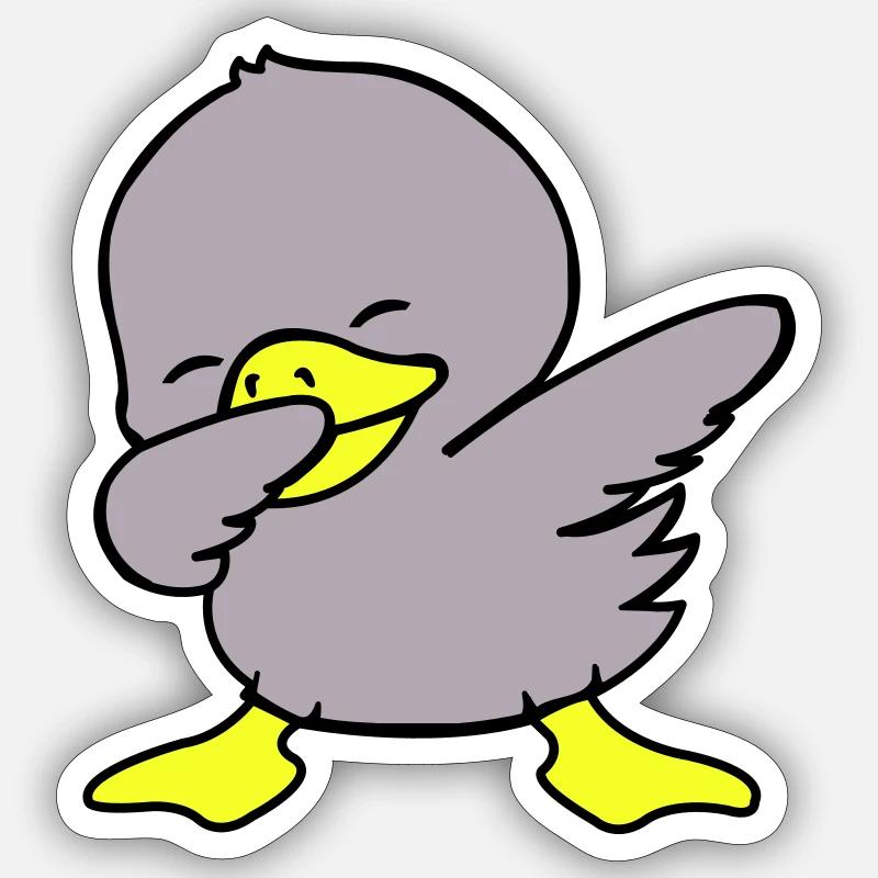 Duck Dabbing - Sticker size S (10 x 10 cm) - white matte
