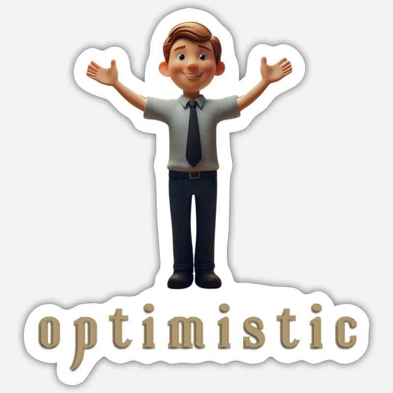I am optimistic 3D Artunique design Sticker size S (10 x 10 cm)