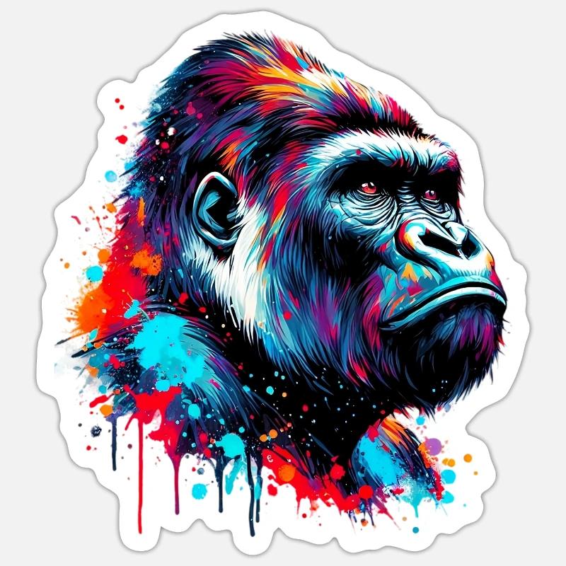 Gorille Sticker taille S (10 x 10 cm)