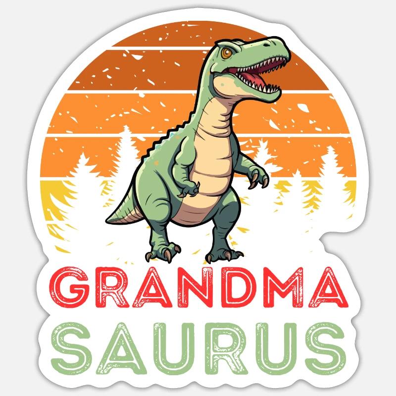 Grandma saurus - Sticker size S (10 x 10 cm) - white matte