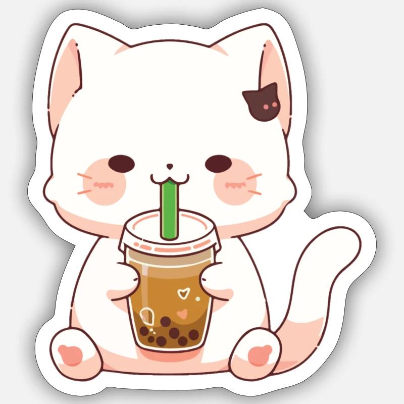 cute cat #2 - Sticker size S (10 x 10 cm) - white matte