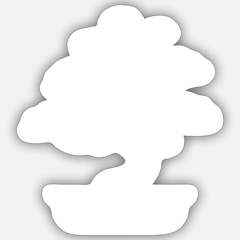 Bonsaï - Sticker taille S (10 x 10 cm) - blanc mat