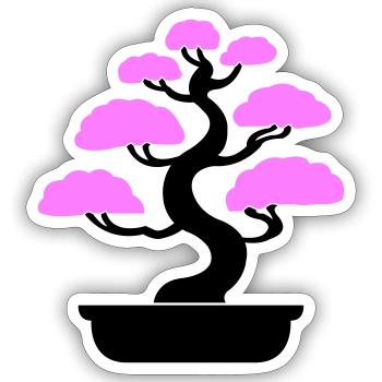 Bonsai Tree Tree - Sticker size S (10 x 10 cm) - white matte - Front
