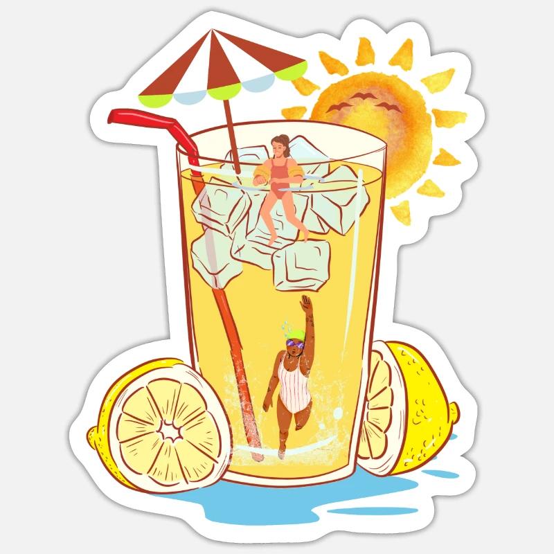 Refreshing lemon relax design Sticker size S (10 x 10 cm)
